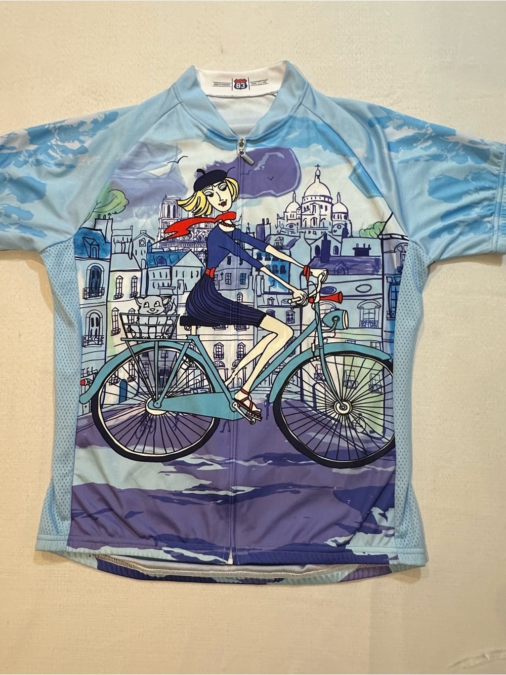 83 Sportswear Paris Bicycle Graphic Cycling Jersey Size Large